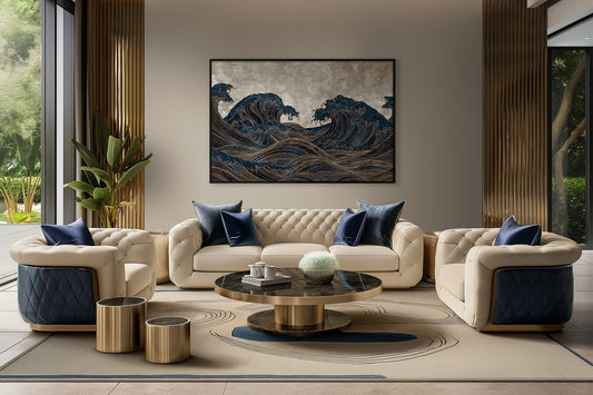 Auksiniu akcentu paveikslas Waives