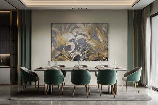 Augalinis paveikslas „Ilia“ – su auksiniu motyvu