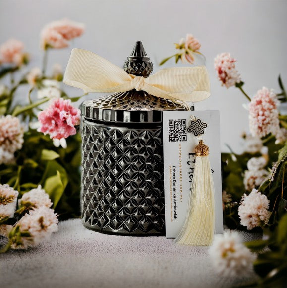 Ethere sojų vaško žvakė „Juodasis Krištolas“