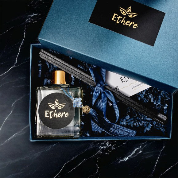 Ethere prabangus kvapų difuzorius 150 ml + juodos lazdelės