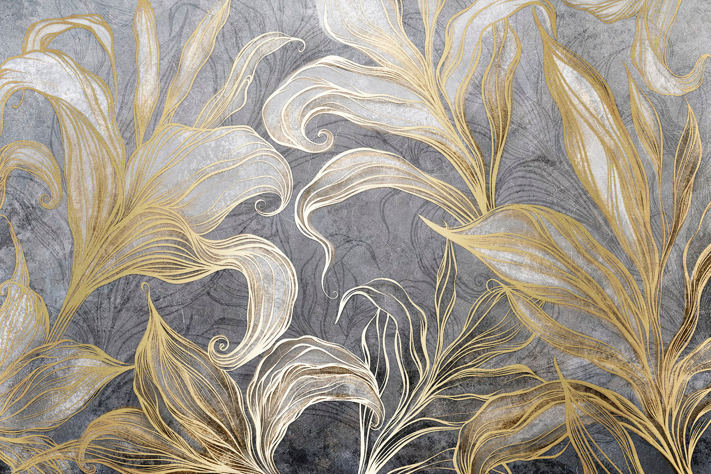 Augalinis paveikslas „Ilia“ – su auksiniu motyvu