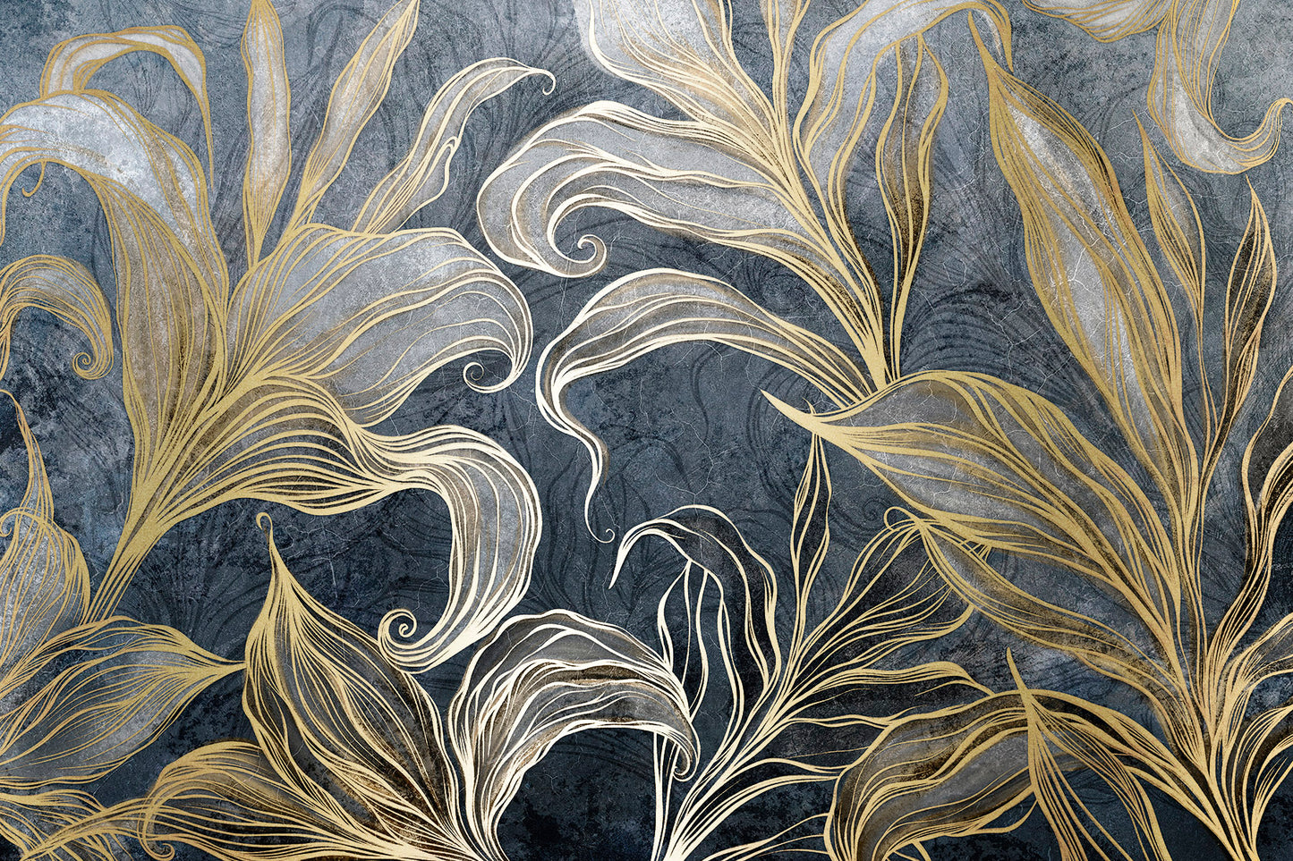 Augalinis paveikslas „Ilia“ – su auksiniu motyvu