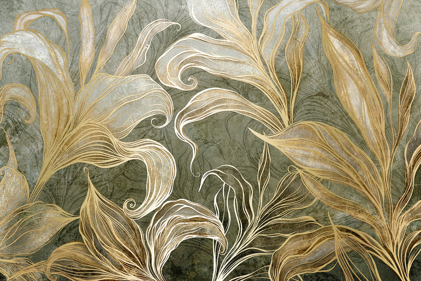 Augalinis paveikslas „Ilia“ – su auksiniu motyvu