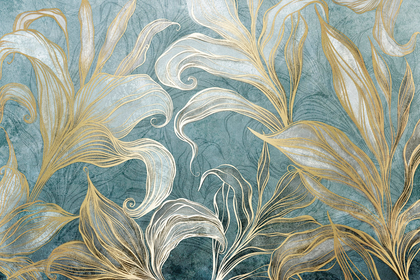 Augalinis paveikslas „Ilia“ – su auksiniu motyvu