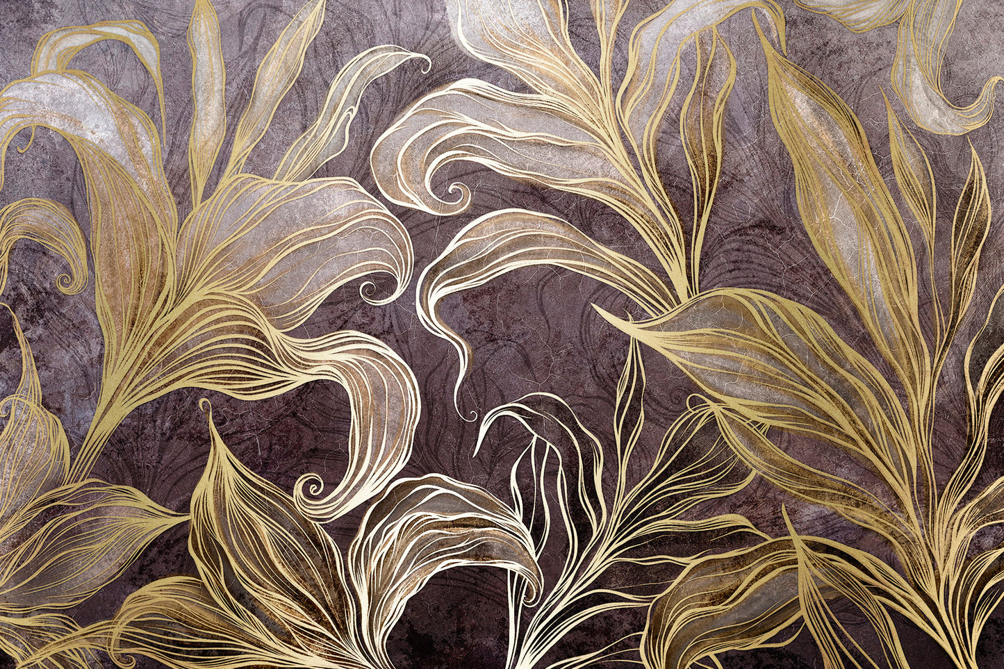 Augalinis paveikslas „Ilia“ – su auksiniu motyvu