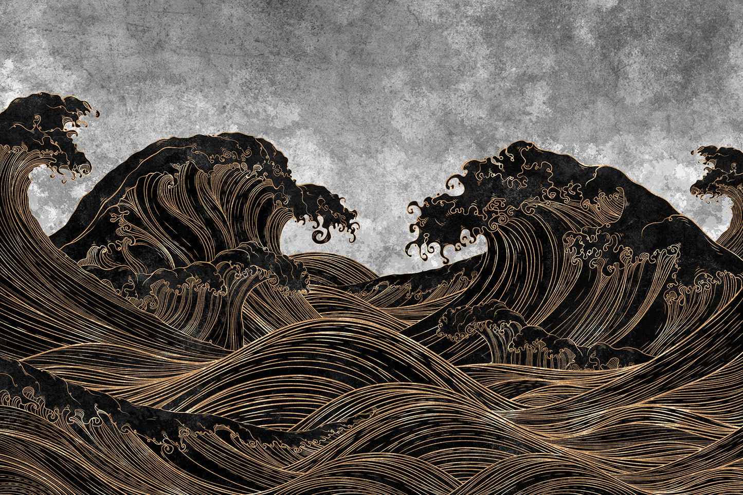 Auksiniu akcentu paveikslas Waives