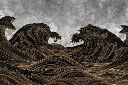 Auksiniu akcentu paveikslas Waives