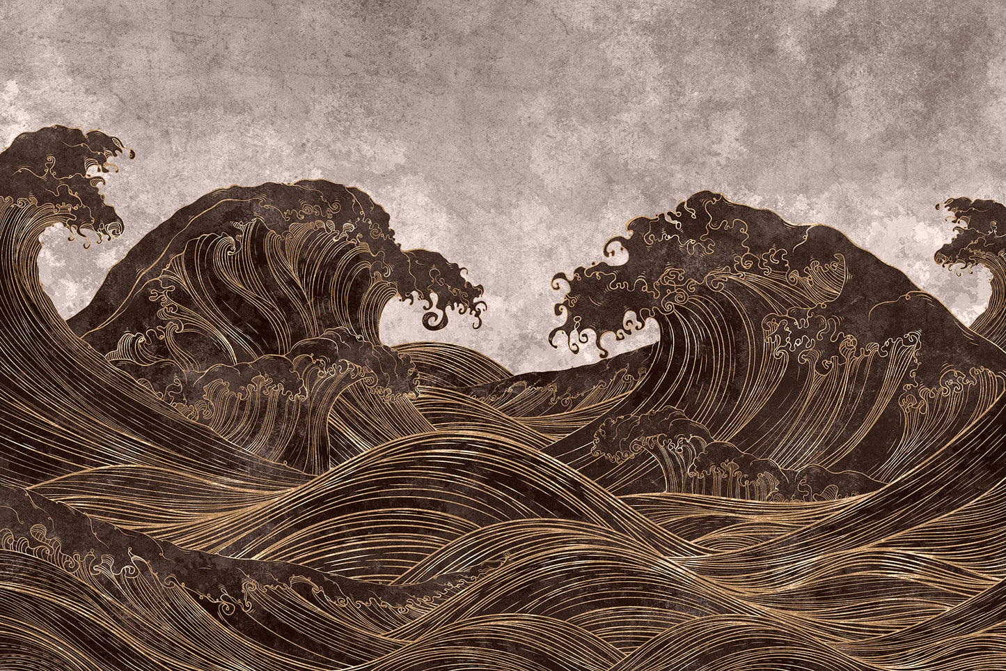 Auksiniu akcentu paveikslas Waives