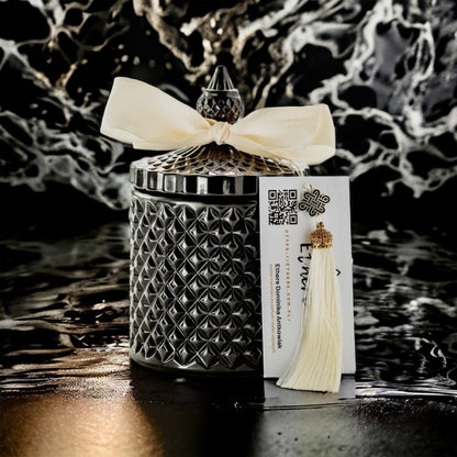 Ethere sojų vaško žvakė „Juodasis Krištolas“